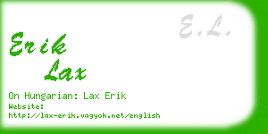 erik lax business card